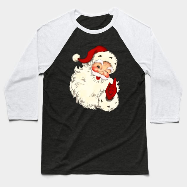 Vintage Santa No. 4 Baseball T-Shirt by LMHDesigns